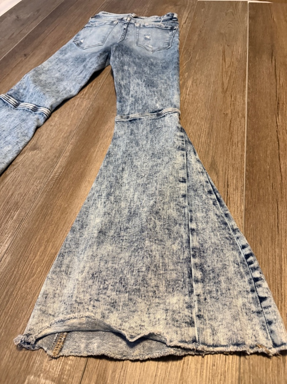 Flying Monkey High Rise Super Flare Women's Acid Wash Jeans - Picture 9 of 9
